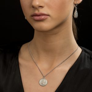 Odette Collection- Royal Medallion Coin Necklace Silver