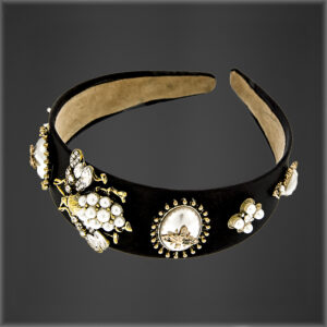 Crystal Bee Headband Black