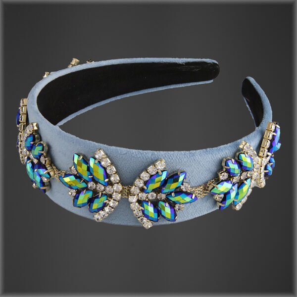 Blue Velvet Rhinestone Band