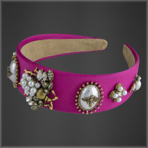 Crystal Bee headband Fuschia