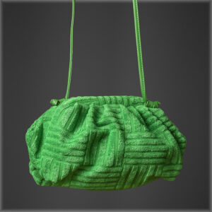 Plush Towelling Clutch:Bag Green