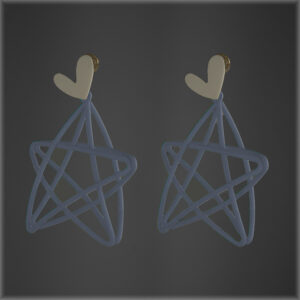 Brass star drop earings Blue