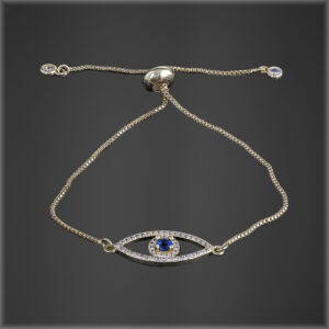 Evil Eye cz Tennis Bracelet Gold