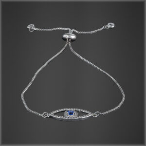 Evil Eye cz Tennis Bracelet Silver