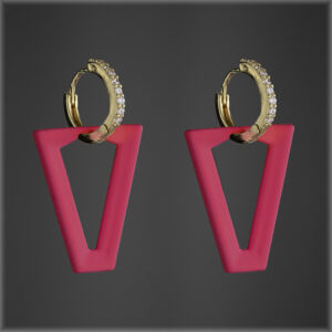 Candy Trianmgle earrings Hot Pink