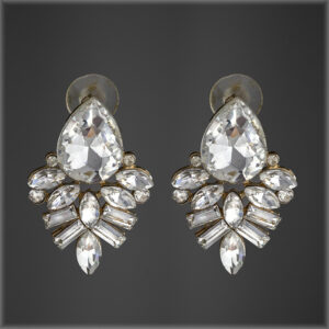 Rhinestone Baroque Earrings Clear