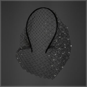 Birdcage veil headband black