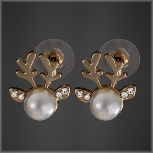 Reindeer Stud Earrings Gold