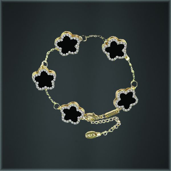 Fine clover bracelet Black