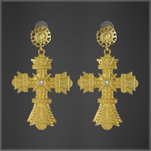 Roman Cross earrings gold copy