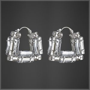 Square crystal earrings silver copy