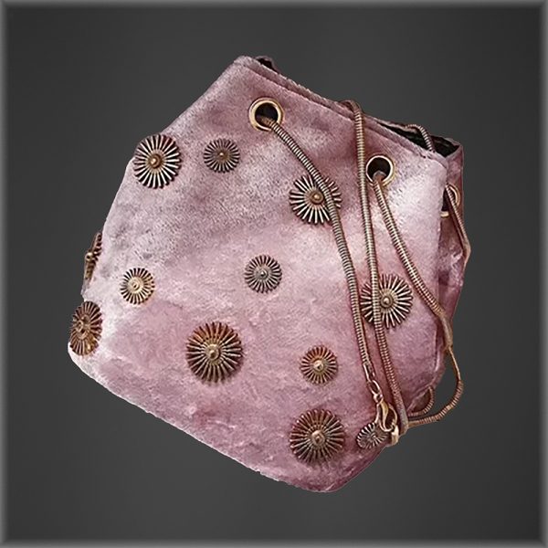 Velveteen bucket bag pink copy