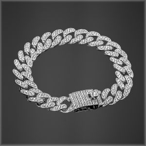 Iced Chain Link Bracelet Silver copy